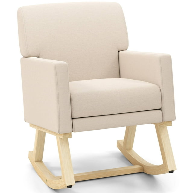 Costway Fauteuil Berçant Rembourré avec Dossier Élargi Housse de Coussin de Siège Lavable à la Machine