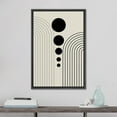 thumbnail image 2 of PixonSign Framed Canvas Print Wall Art Duotone Geometric Stripe Waves Dark Circles Abstract Shapes Illustrations Modern Art Boho Decorative Chic for Living Room, Bedroom, Office - 16"x24" BLACK, 2 of 5