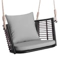 thumbnail image 1 of Costway Patio Hanging Rattan Basket Chair Swing Hammock Chair with Seat Cushion Grey, 1 of 10
