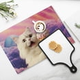 thumbnail image 4 of BaHomeck placemats Set of 4 rectangle Linen Cotton Placemats for Dining Table Washable Heat Resistant,18*12inch,White Cat Eating Ice Cream In The Sky, 4 of 4