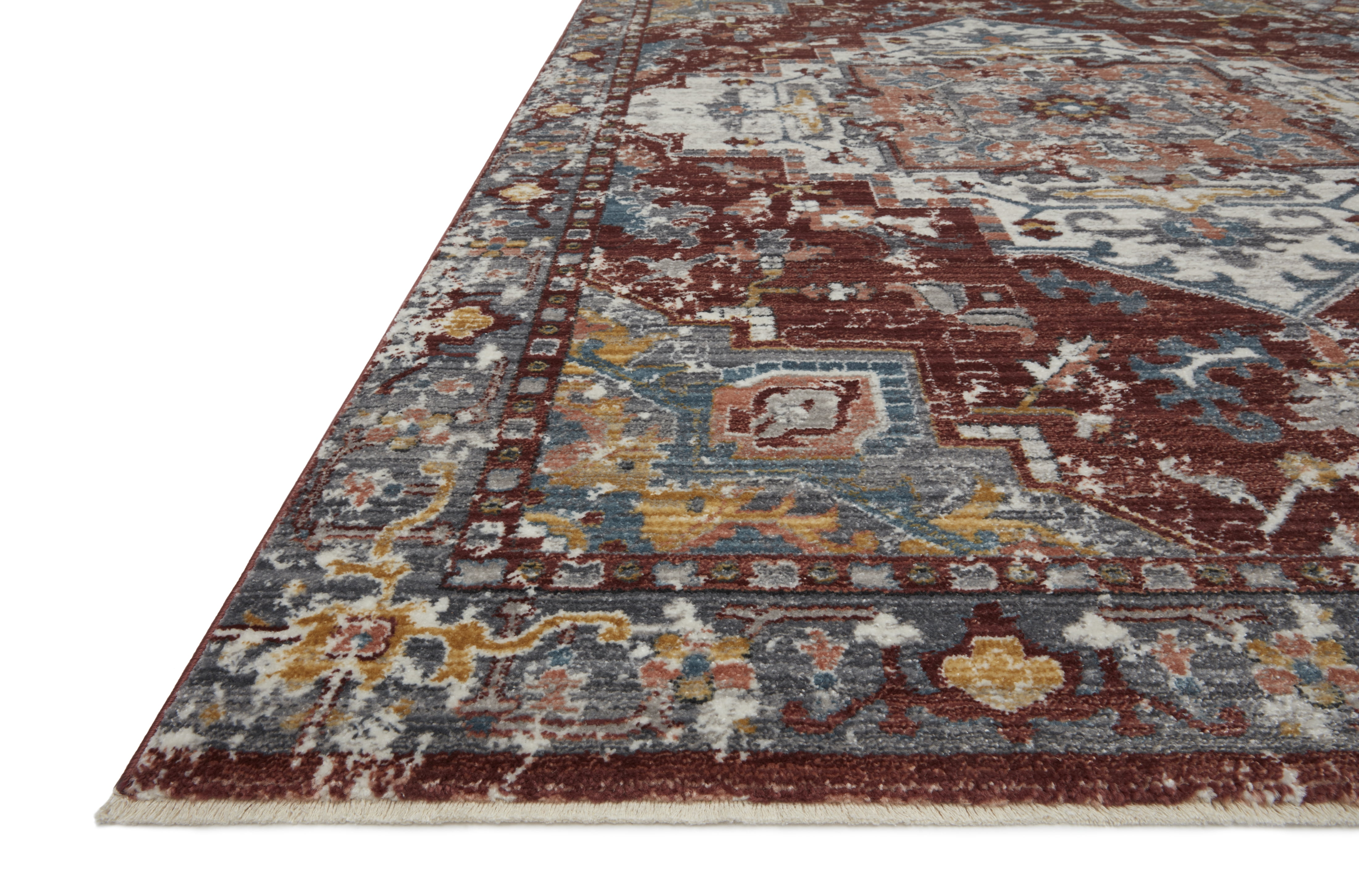 Loloi II Samra SAM-10 Brick / Grey Oriental Area Rug 5'-3" x 7'-9"
