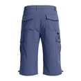 thumbnail image 3 of OGLCCG Men's Capri Pants Stretch Tactical Cargo Long Shorts Below Knee Summer Straight Leg Hiking Athletic Shorts with Pockets,XXXL,Blue, 3 of 6