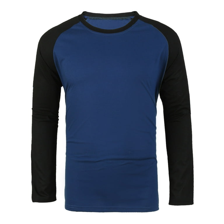 トップス Raglan long sleeved tshirt blue ZCFZJW Raglan Long Sleeve T-Shirts for Men Big and Tall Regular
