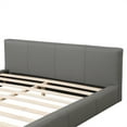 thumbnail image 3 of Hayes Modern King Size PU Upholstered Bed, Platform Bed with Solid Wood Frame, Gray, 3 of 6