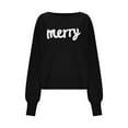 thumbnail image 5 of asdoklhq Christmas Womens Christmas Tops Women's Casual Christmas Crew Neck Long Sleeve Pullover Sweater Black L, 5 of 7