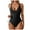 Black, variant on Womens Swimsuits One Piece Women's Tummy Control Swimsuits Ruched One Piece Bathing Suit Double Straps Deep V Neck Drawstring Swimsuit,Red XXL