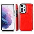 thumbnail image 4 of For Samsung Galaxy A32 5G Wallet Case with Card Holder, Premium PU Leather Kickstand Credit Card Slots Case,[RFID Blocking] Double Magnetic Clasp Back Flip Durable Shockproof Cover, Red, 4 of 8