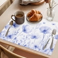 thumbnail image 3 of Flower Placemats Set of 8, Blue Non-Slip Place Mats Washable Table Mats for Kitchen Dining Table Decorations Indoor/Outdoor, 3 of 9