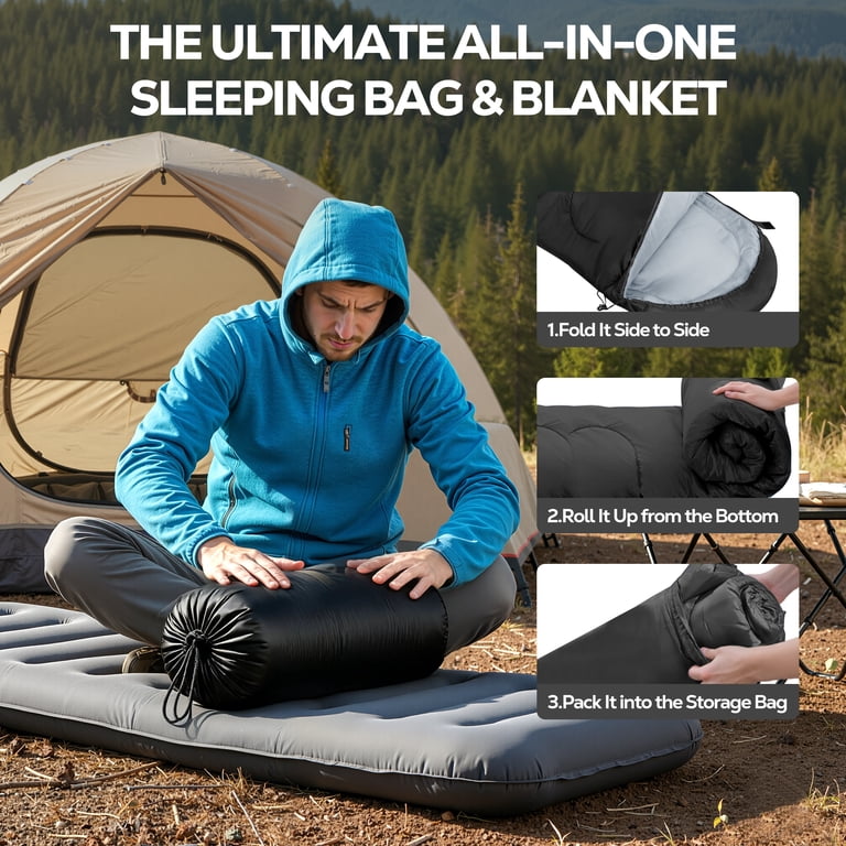 Lightweight Backpacking Sleeping Bag, 40°F to 77°F photo 2