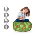 thumbnail image 2 of Animal Storage Toy Bag Chair, Repeating Abstract Camouflage Color Frogs Illustration, Stuffed Animal Organizer Washable Bag, Small Size, Caramel Fern Green, by Ambesonne, 2 of 3