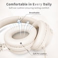 thumbnail image 3 of Auriculares Botesty Sound con cable y micrófono para colocar sobre la oreja, color beige, 3 of 6