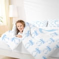 thumbnail image 3 of Erosebridal Blue Girly Bowknot Full Size Comforter Sets For Kids,Coquette Bow Print Letter Q Initial Bedding Sets,Reversible,3-Piece, 3 of 7
