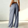 thumbnail image 5 of FchengtaiS Women's Pinstripe Striped Dressy Pants High Waist Wide Leg Business Work Pants Casual Loose Slacks Trousers with Pockets, 5 of 6