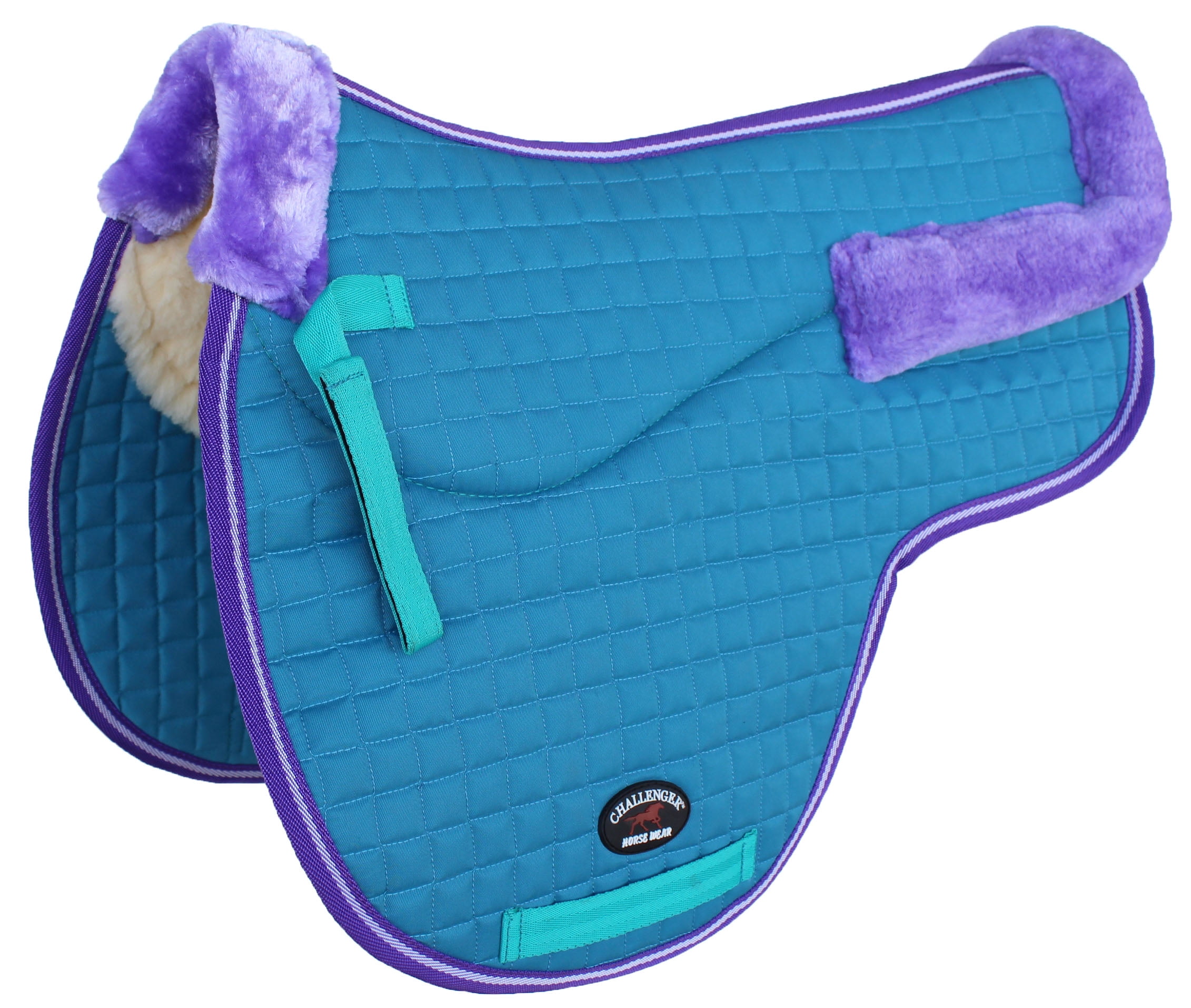 Challenger English Sattelpad – Gesteppt, Konturiert, Allzweck, 58.4x55.9 Cm, Braun