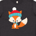 thumbnail image 4 of Inktastic Cute Fox, Fox With Hat And Scarf, Orange Fox Youth T-Shirt, 4 of 5