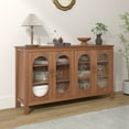 thumbnail image 3 of YOCWO Walnut Sideboards and Buffets, Modern Storage Cabinets with 4 Doors and Adjustable Shelves Buffet Cabinet for Kitchen Dining Room Living Room Bedroom, 55.12"L*15.75"W*31.50"H, 3 of 8