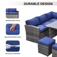 thumbnail image 5 of Sumdeal 7-Piece Outdoor Patio Furniture Set with Dining Table, Chairs and Ottomans,Grey+Blue, 5 of 8