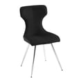 thumbnail image 4 of Modern Side Chairs Set of 2, Black Velvet Upholstered Dining Chairs with Chrome Metal Legs, Contemporary Accent Chairs for Kitchen or Dining Room, 4 of 10