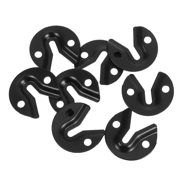 Raindrops 8Pcs Mirror Fixing Clips Black Stainless Steel Easy Assembly for Wall Hanging Hardware