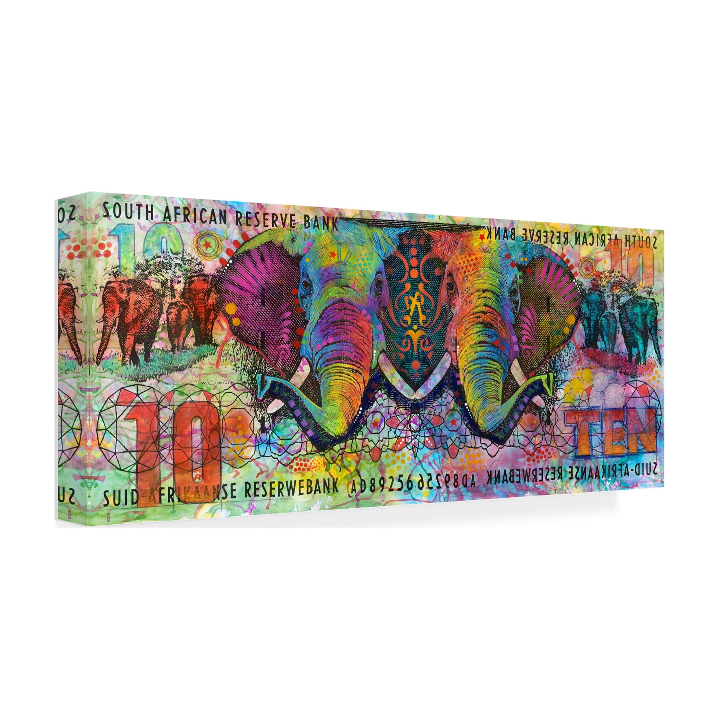 Trademark Fine Art 'Elephants' Canvas Art by Dean Russo