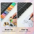 thumbnail image 2 of Dual Tip Brush Pens, 80 Colors Art Markers for Adults and Kids, Fine and Brush Tips, Coloring Markers for Coloring Book Bullet Journaling Note Taking Hand Lettering, 2 of 6