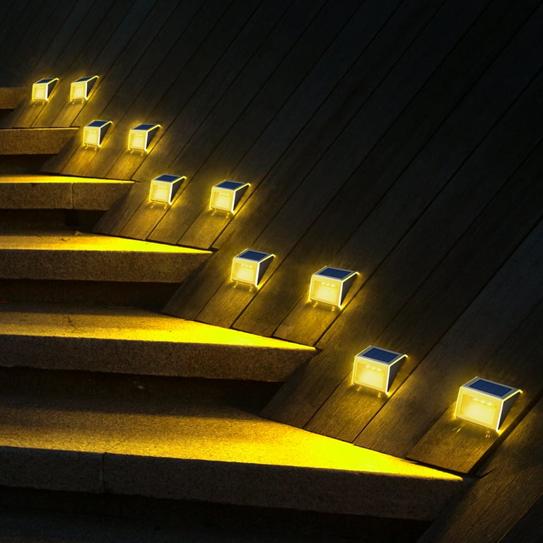 4-Pack Solar Wall Lights With RGB & Warm White - Waterproof Outdoor Fence Lights For Garden & Patio