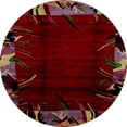 thumbnail image 1 of Ahgly Company Machine Washable Indoor Round Abstract Chestnut Brown Area Rugs, 5' Round, 1 of 7