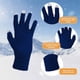 thumbnail image 3 of Gorro de punto de invierno, conjunto de bufanda cálida y guantes para pantalla táctil, 3 gorros con forro de lana para hombres y mujeres, 3 of 7