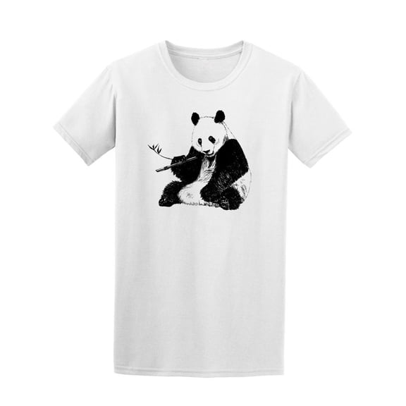 Vintage Panda Eating Bamboo Tee Men's -Image by Shutterstock