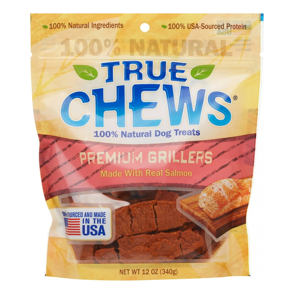 True Chews Premium Grillers Made with Real Salmon Dog Treats, 12 Oz
