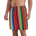 thumbnail image 2 of Goofa Mexican Serape Blanket Stripes Printed Mens Swim Trunks Summer Quick Dry Short Beach Swimwear Bathing Suits-Medium, 2 of 9