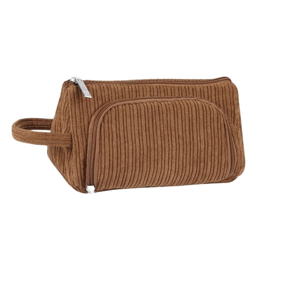 Qarigey Neceser de maquillaje para mujer, pintalabios, delineador de ojos, organizador de brochas, contenedor de almacenamiento, neceser de viaje de Bolsas de mensajero y de hombro Marrón Qarigey AP016690-05B