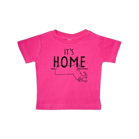 

Inktastic It s Home- State of Massachusetts Outline Distressed Text Gift Baby Boy or Baby Girl T-Shirt