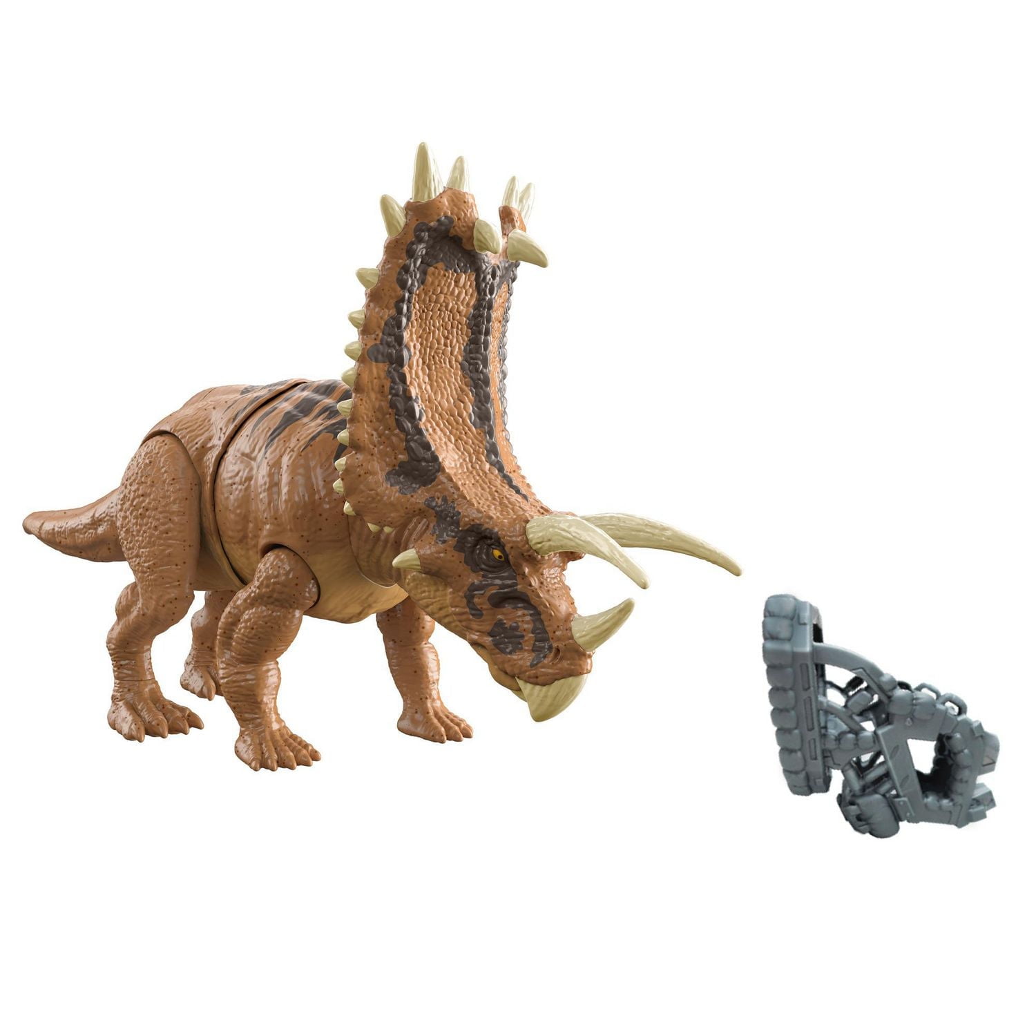 ​Jurassic World Camp Cretaceous Mega Destroyers Pentaceratops Dinosaur Action Figure, Toy Gift with Movable Joints, Attack and Breakout Feature