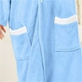 thumbnail image 3 of Cethrio Kids Girls Sleepwear Robes, Soft Comfy Long Sleeve Flannel Girls' Bathrobes Blue Size 3-15T, 3 of 4