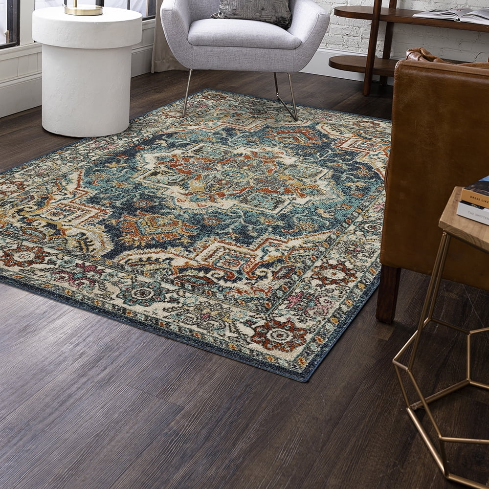 Mohawk Home Stoneleigh Indoor Ornamental Area Rug, Blue, 3'3" x 5'