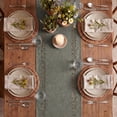 thumbnail image 3 of Sm:)e Grey Table Runner, Hollow Out Laser Cut Solid Color, Seasonal Summer Washable Kitchen Dining Table Decoration for Home Party Decor 13x120 Inch, 3 of 6