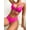 Pink4, variant on Bikini Set for Women Tie Front Triangle Bathing Suits, Solid V Neck Sexy Bathing Suits 2 Piece Swimsuits High Waisted V Cut Bikini
