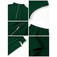 thumbnail image 4 of UVN Summer Two Piece Outfits Set for Women Short Set Half Zip Sleeveless Sweatsuits Ladies Lounge Tracksuit, 4 of 5