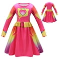 thumbnail image 2 of Super Hero Cat Costume w/Mask Headband for Girls Halloween Dress up, Size 6-7Y, 2 of 7