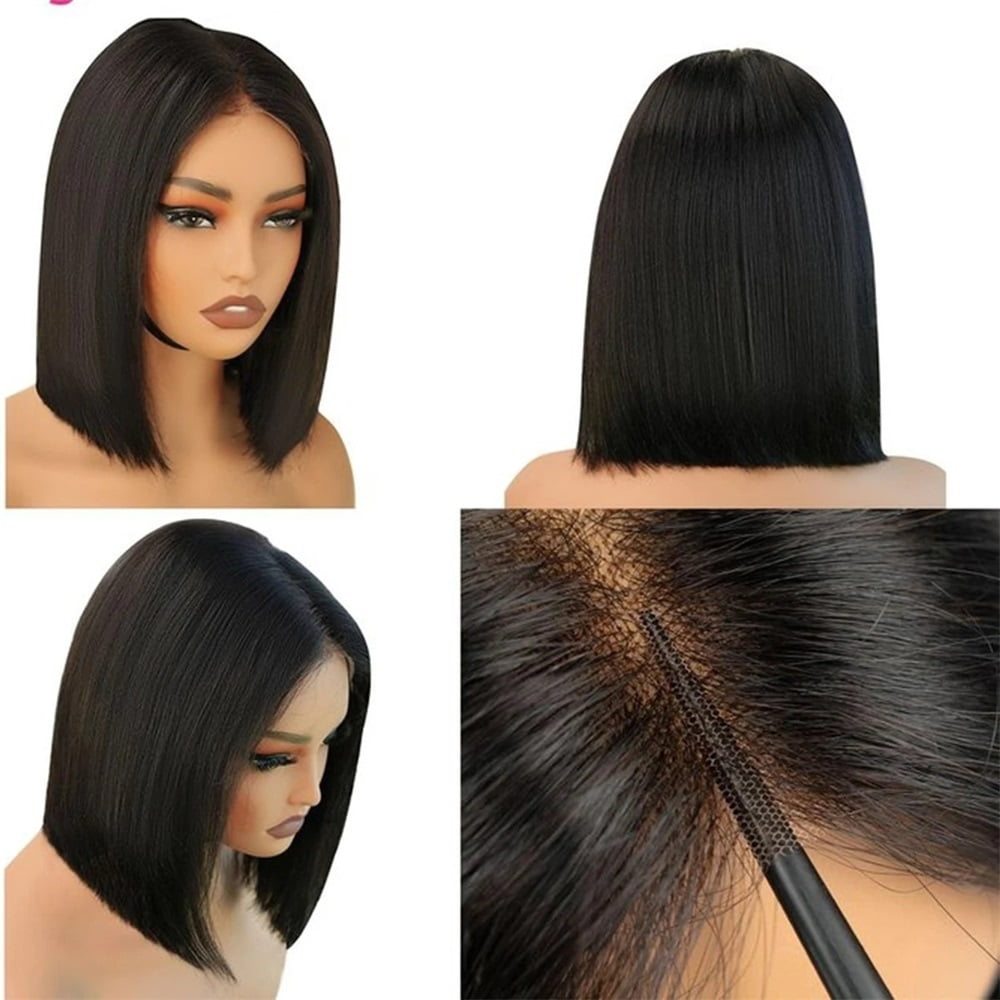 Wigs Human Hair Pre Cut No Glue 6*4 Lace Closure Bone Straight Wigs Pre Plucked
