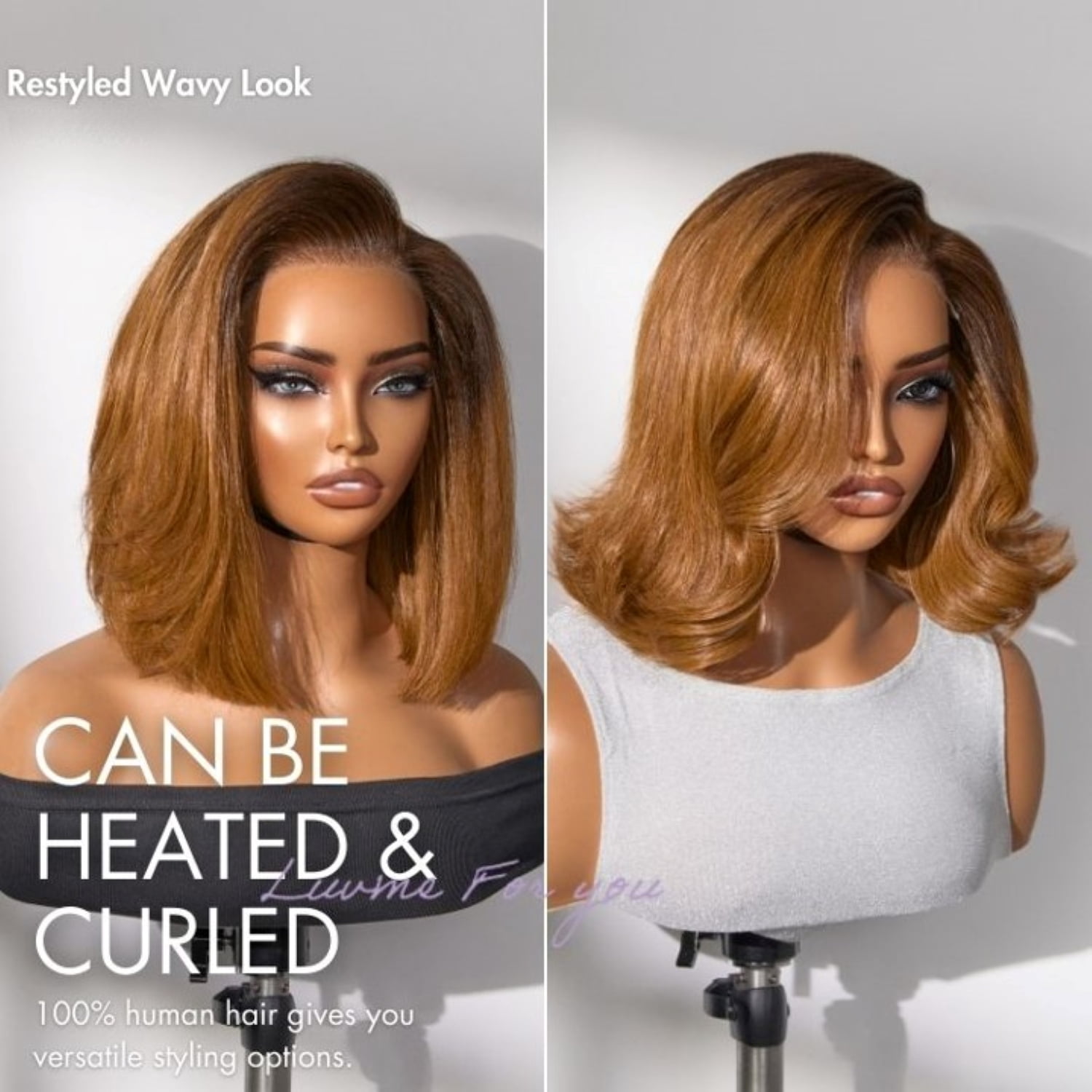 LUVME 10" All-Day Comfort Wig Ombre Ginger Blunt Cut Bob Glueless Minimalist HD Lace Wig Pre-Cut Lace for Women