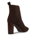 thumbnail image 2 of AQUA COLLEGE Womens Brown Goring Back Pull-Tab Slip Resistant Waterproof Katlyn Pointed Toe Stacked Heel Zip-Up Suede Dress Chelsea 9.5 M, 2 of 4
