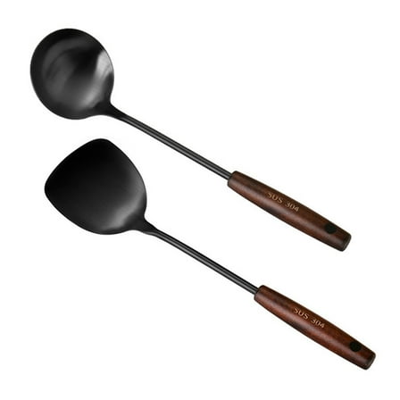New Arrivals Wok Spatula and Ladle,Skimmer Ladle Tool Set, 14 Inches