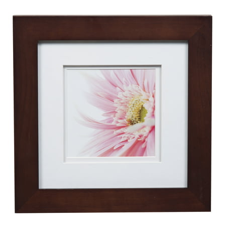 Gallery Solutions 8x8 Wide Walnut Frame with Double Mat For 5x5