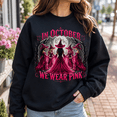 thumbnail image 4 of Breast Cancer Awareness Shirt, In October We Wear Pink Sweatshirt, Pink Witch Halloween Hoodie and T-Shirt, October Support Gift for Women, 4 of 9