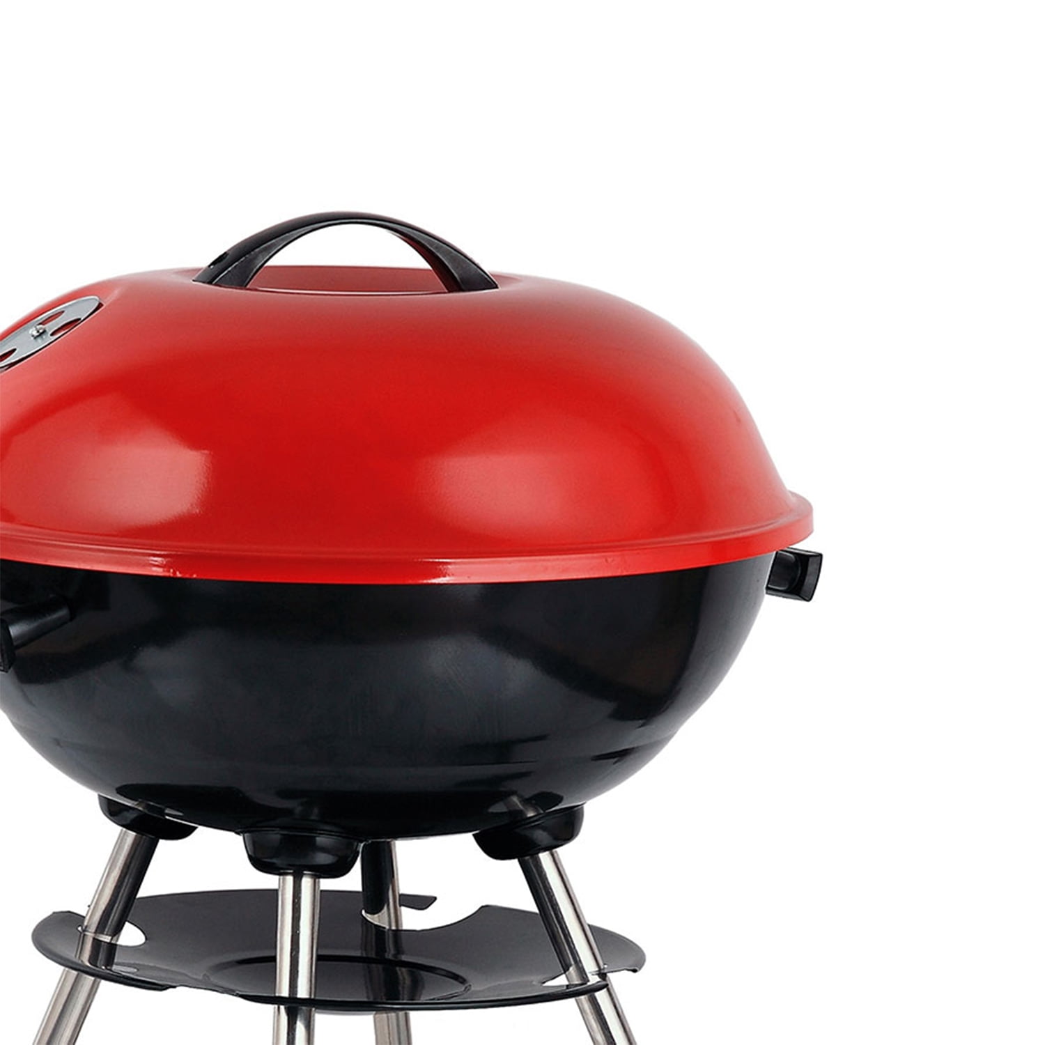 Brentwood BB-1701 17" Outdoor Lightweight Portable Charcoal BBQ Grill, Red