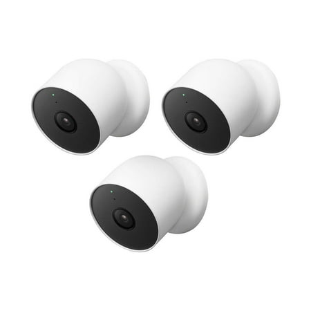 Google Nest Nest Cam 2 Megapixel Outdoor Full HD Network Camera, Color, 3 Pack, Snow