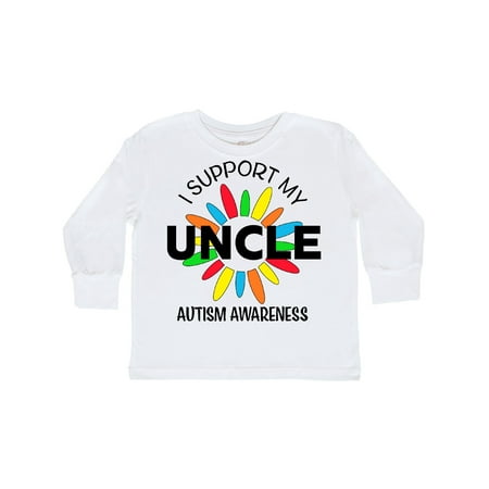 

Inktastic I Support My Uncle Autism Awareness Gift Toddler Boy or Toddler Girl Long Sleeve T-Shirt