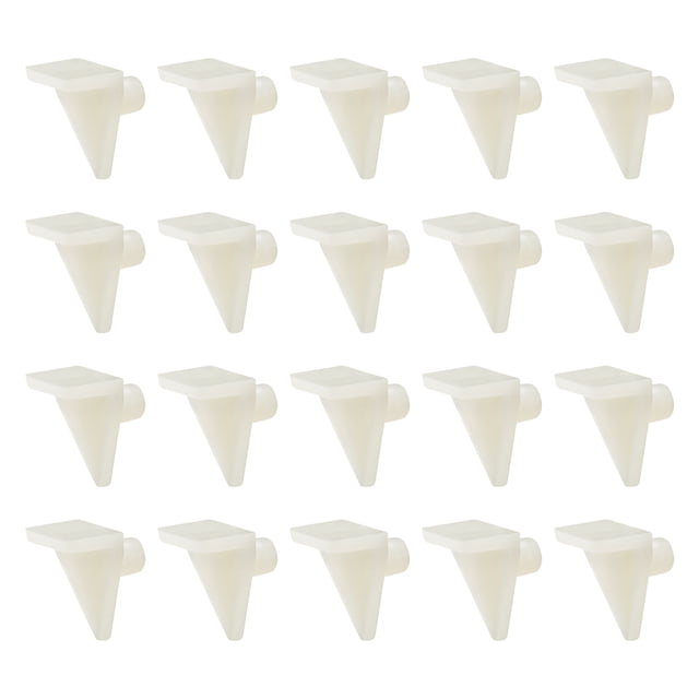 Pines de soporte de estante Uxcell de 0.2'' para muebles de cocina, estantes de libros, plástico blanco, 20 piezas